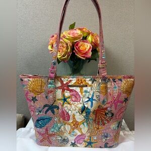 NWT Brahmin Multicolor Beach Theme Medium Asher Starlight Ombre Melbourne Tote